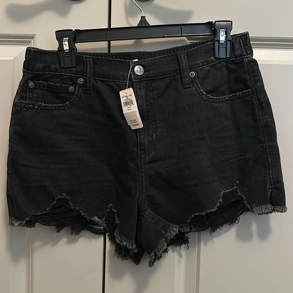 Aerie Black Denim Shorts NWT
